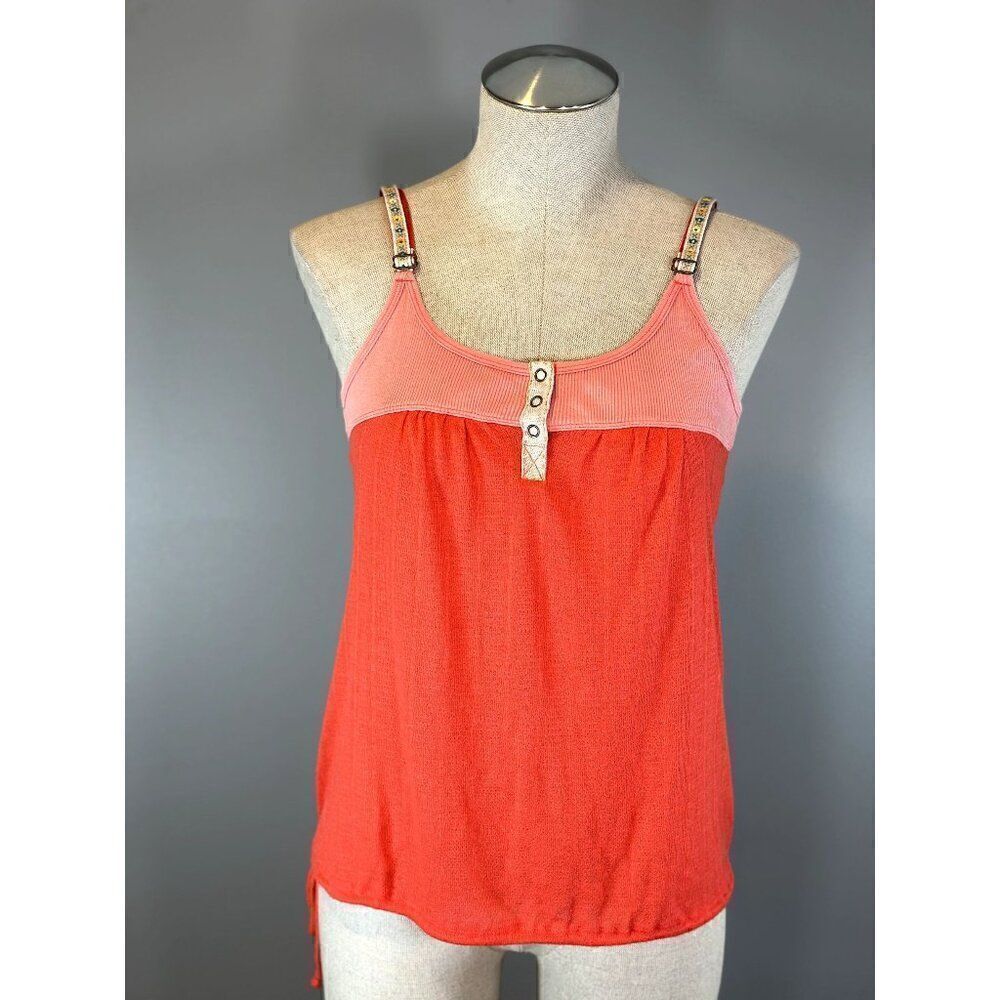 Free People Coral and Light Pink Sleeveless Tank Top